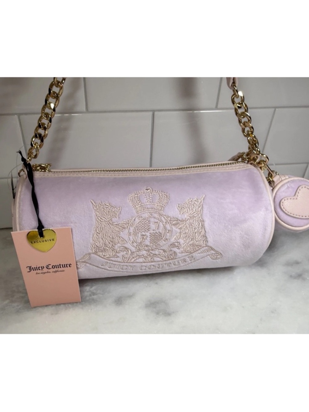 NEW JUICY COUTURE CHOOSE SCOTTIE SATCHEL/SHOULDER BAG LILAC MIST NWT